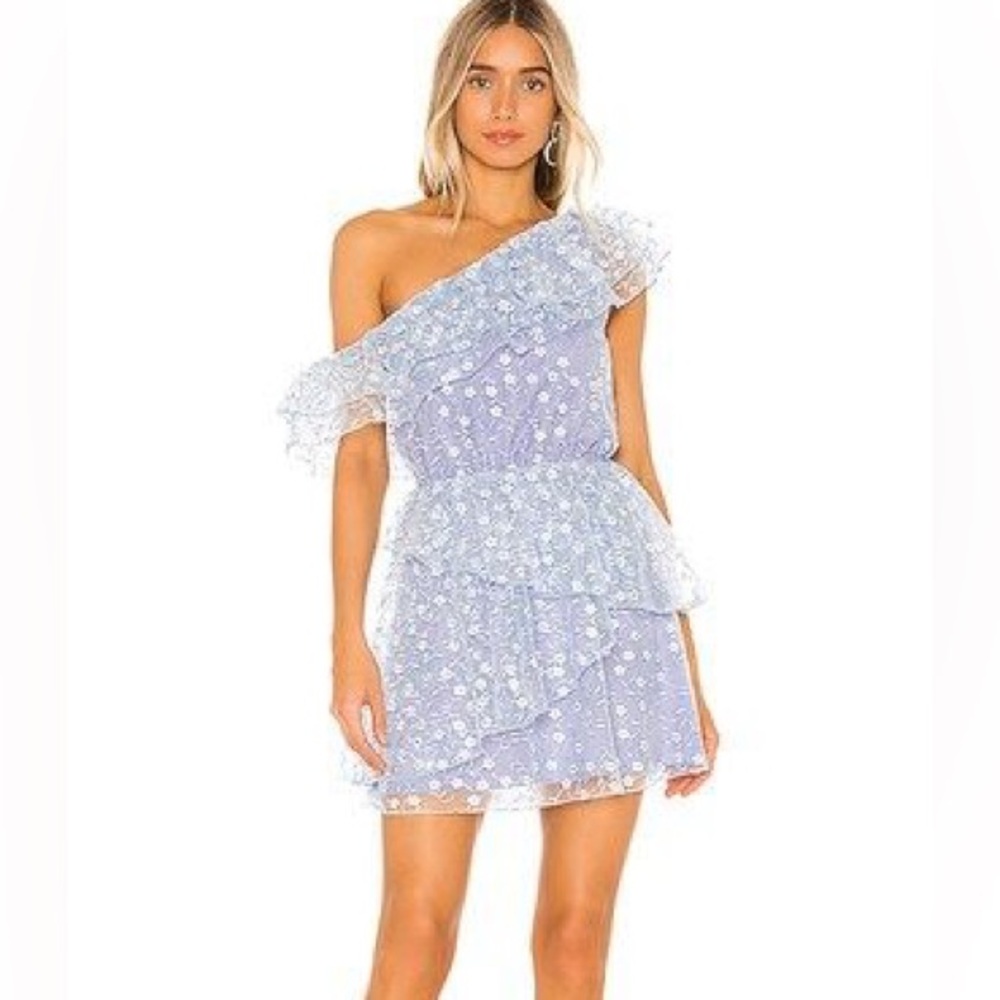 Majorelle Twain Mini Dress in Blue Multi Size Small
